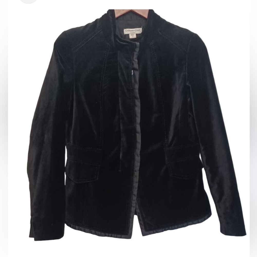 Coldwater Creek Black Velvet Jacket. Size 10.